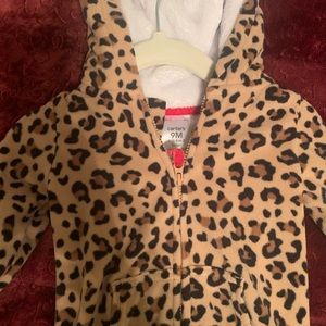 Cozy onesie cheetah worn just once